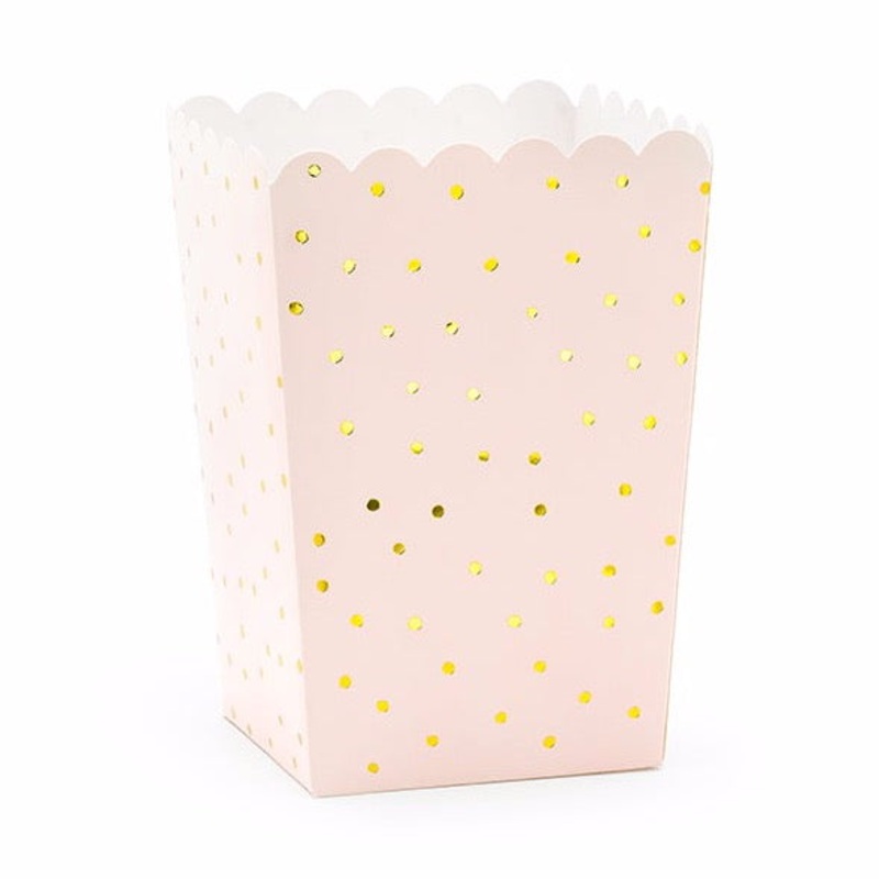 Rose gold taupe popcorn boxes / 6 pcs.