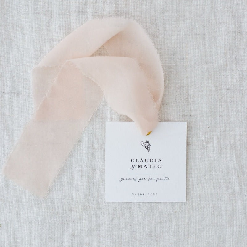 Square detail label with Botanic gauze / 6 pcs.