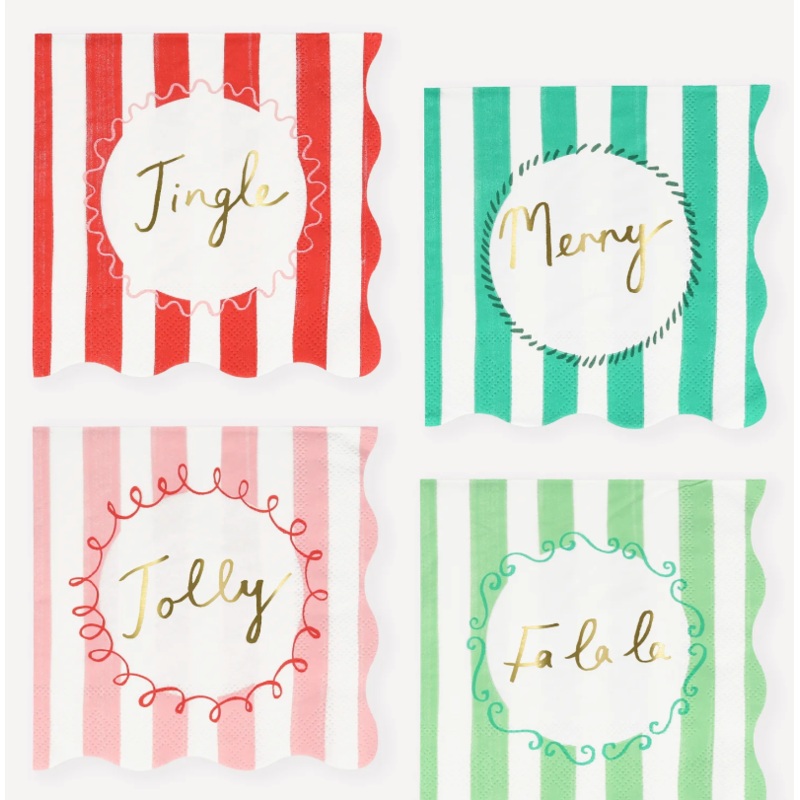Striped Christmas Napkins