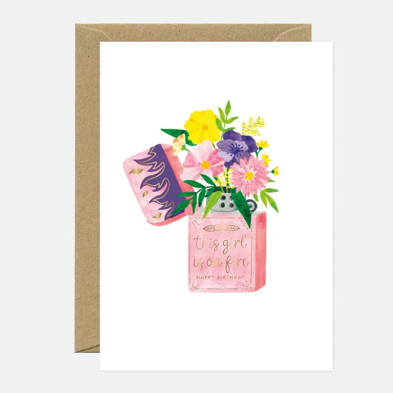 Tarjeta felicitacin Flower Lighter