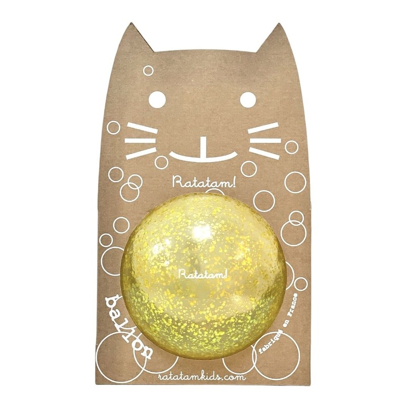 Yellow glitter bubble ball