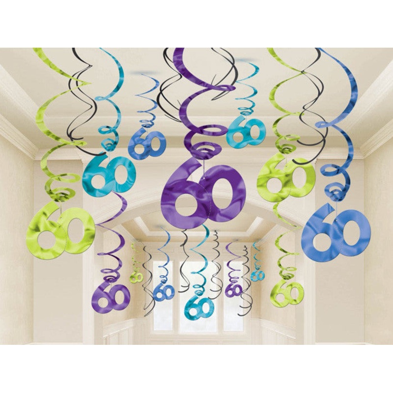 60th Swirl Decorations Mega Value Pack