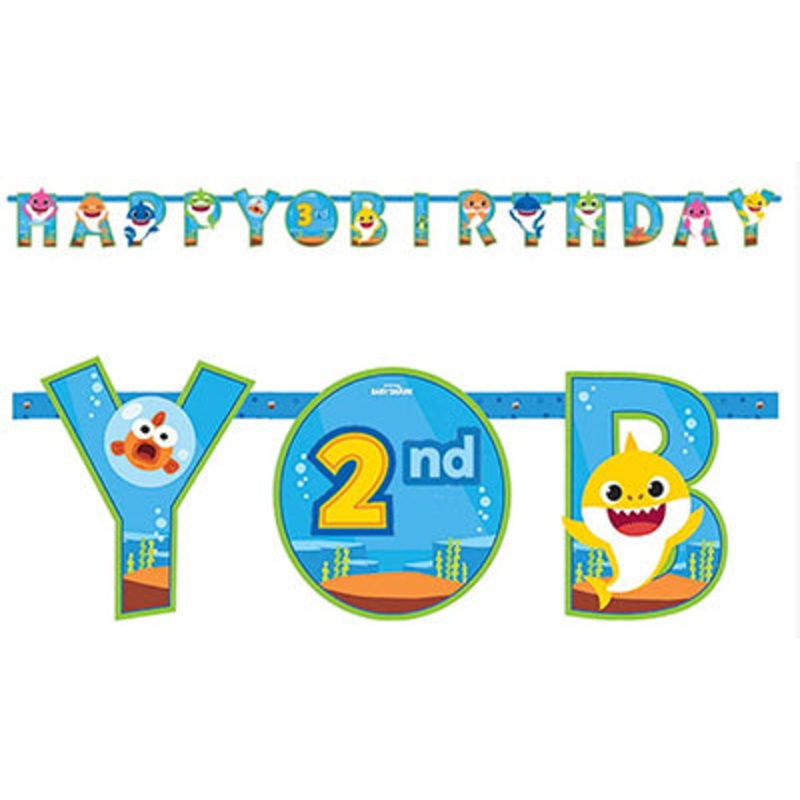 Baby Shark Add an Age Birthday Banner - Customisable