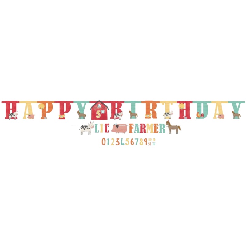 Barnyard Happy Birthday Add an Age Banner