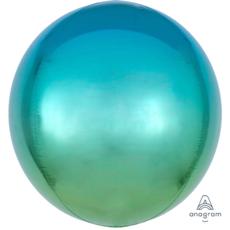 Blue Green Ombre Orbz Foil Balloon