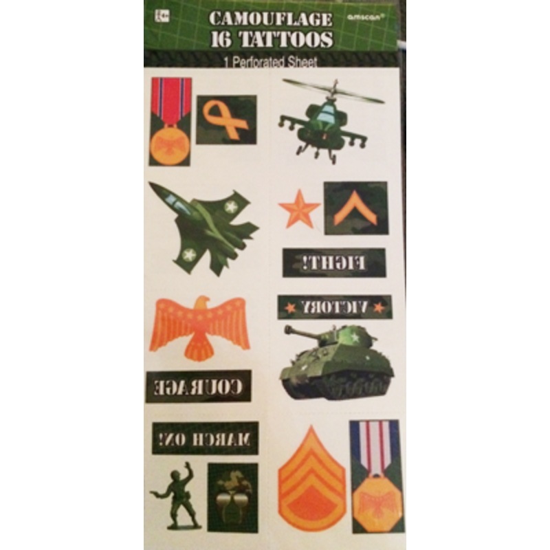 Camo Party Tattoos