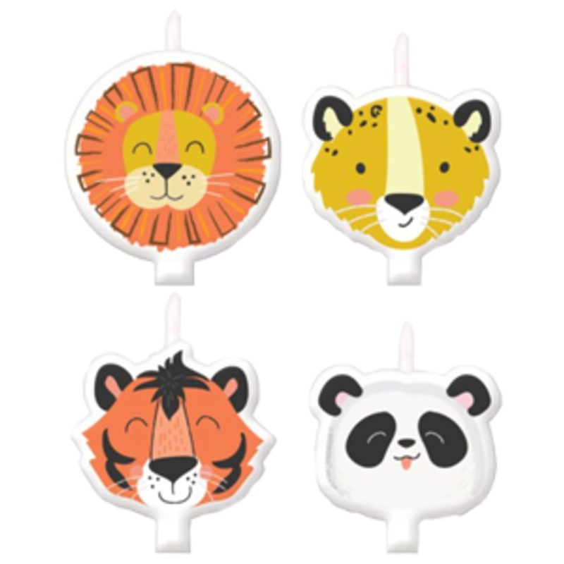Jungle Safari Party Candles pk 4