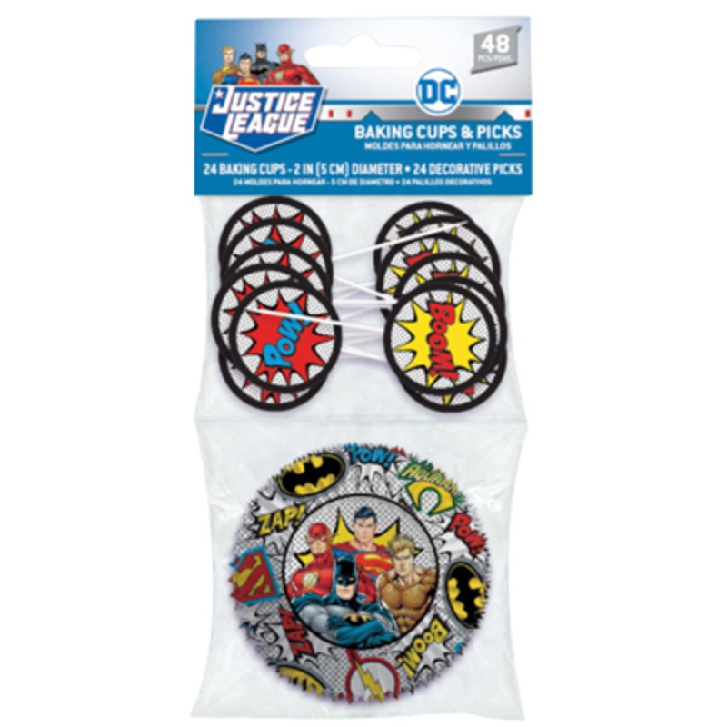 Justice League Cupcake Cups and Picks pk24