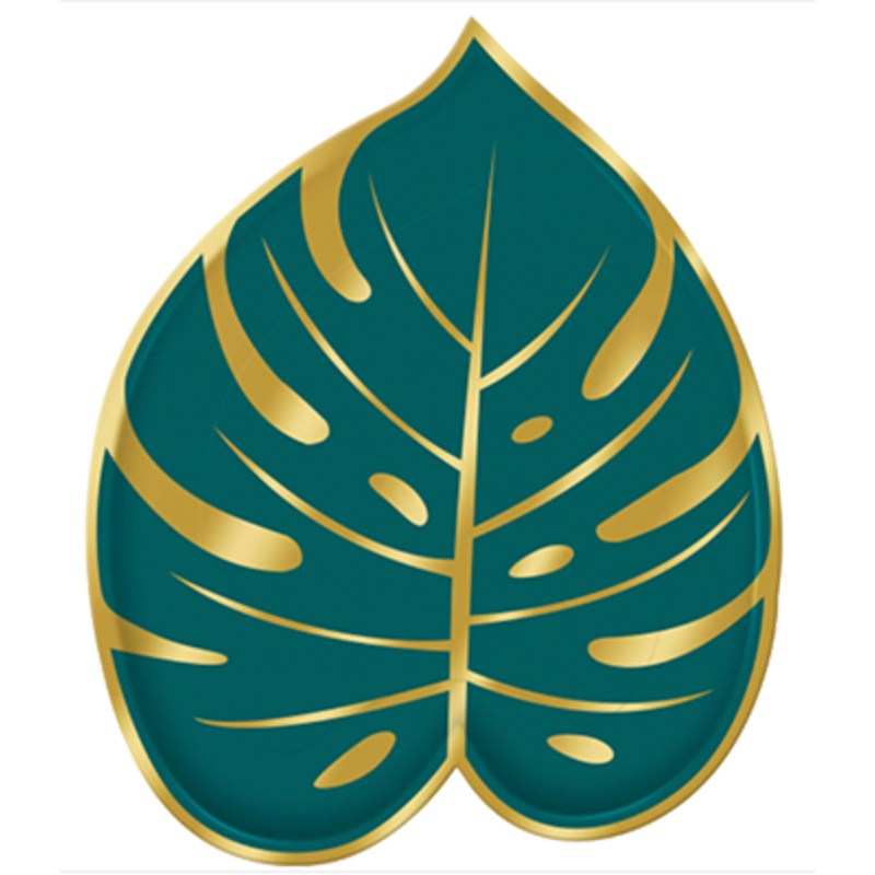Key West Palm Leaf Shaped Plates pk 8