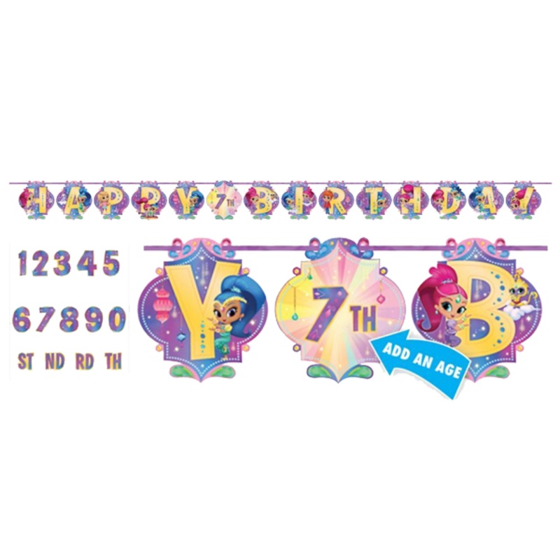 Shimmer and Shine 'Add and Age' Birthday Banner