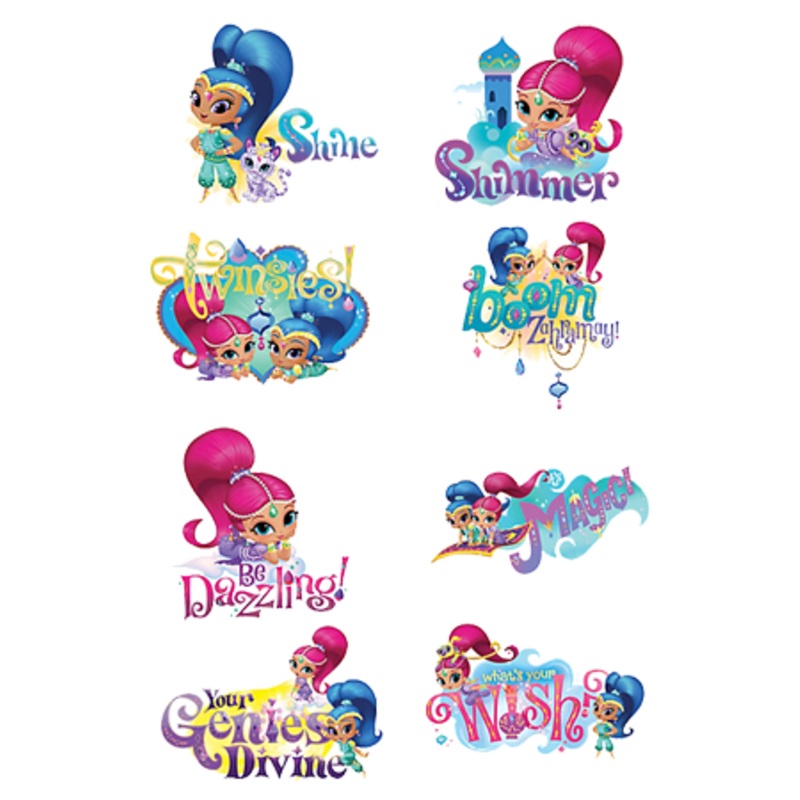 Shimmer and Shine Party Tattoos pk8