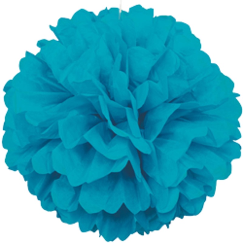 Teal Puff Ball Decoration