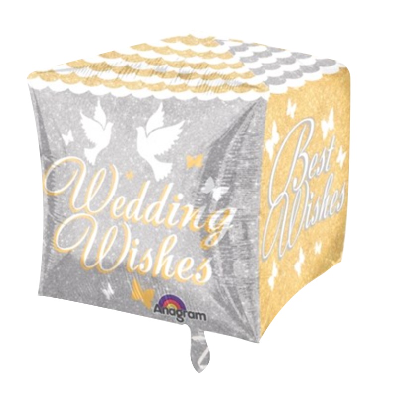 Wedding Wishes Cubez Foil Balloon