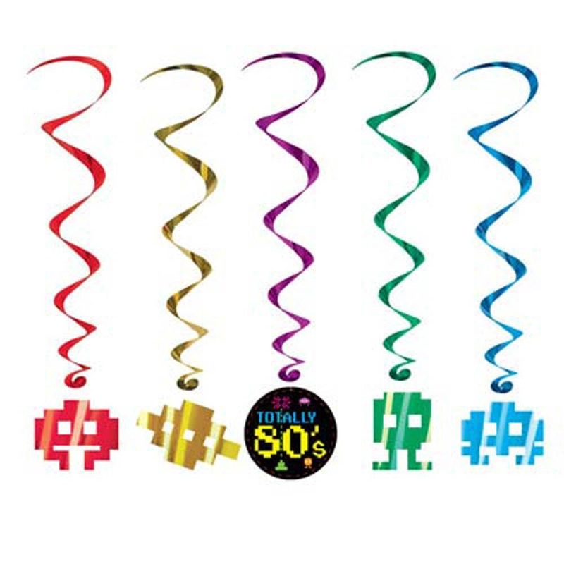 80s Video Game Icons Swirls