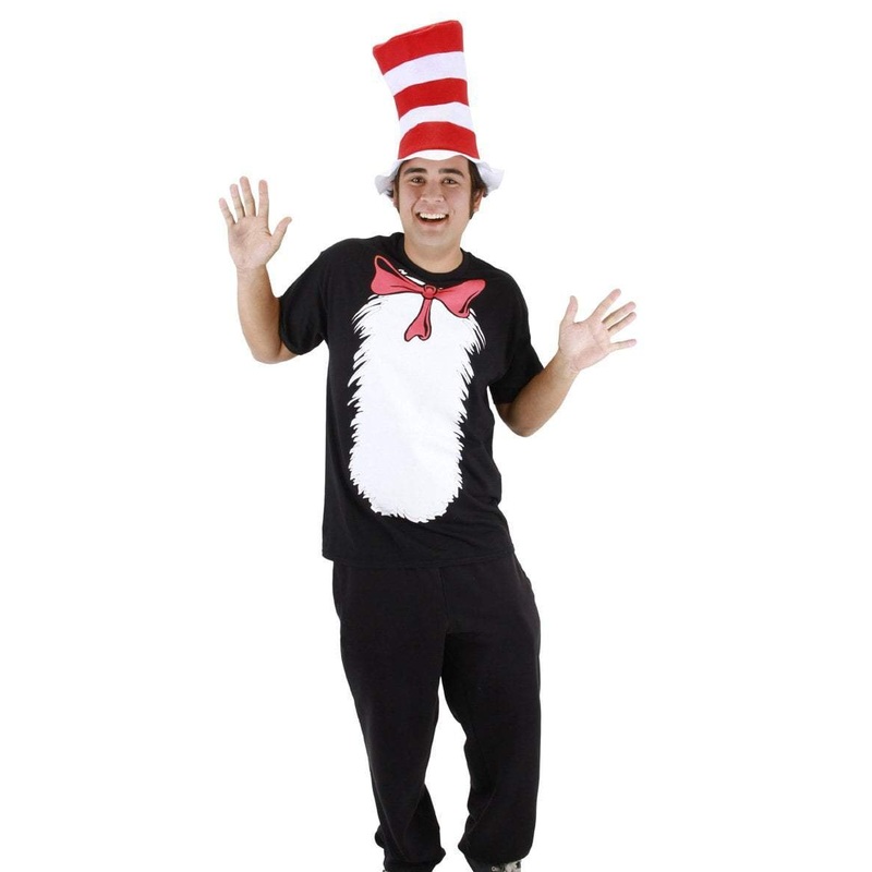 Adult Cat in the Hat T-Shirt Kit with Hat (Medium) - Dr. Seuss