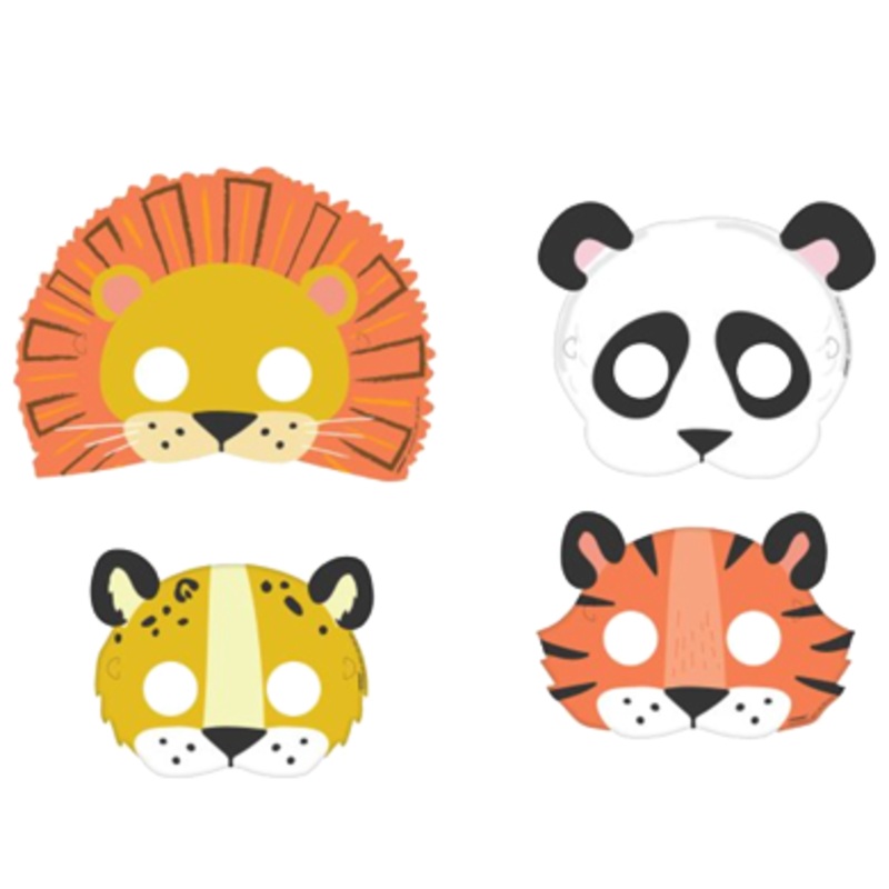 Animal Jungle Party Masks pk 8