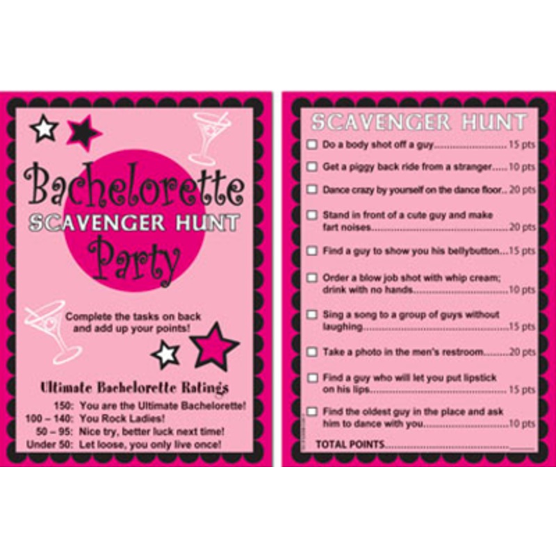 Bachelorette Scavenger Hunt Game