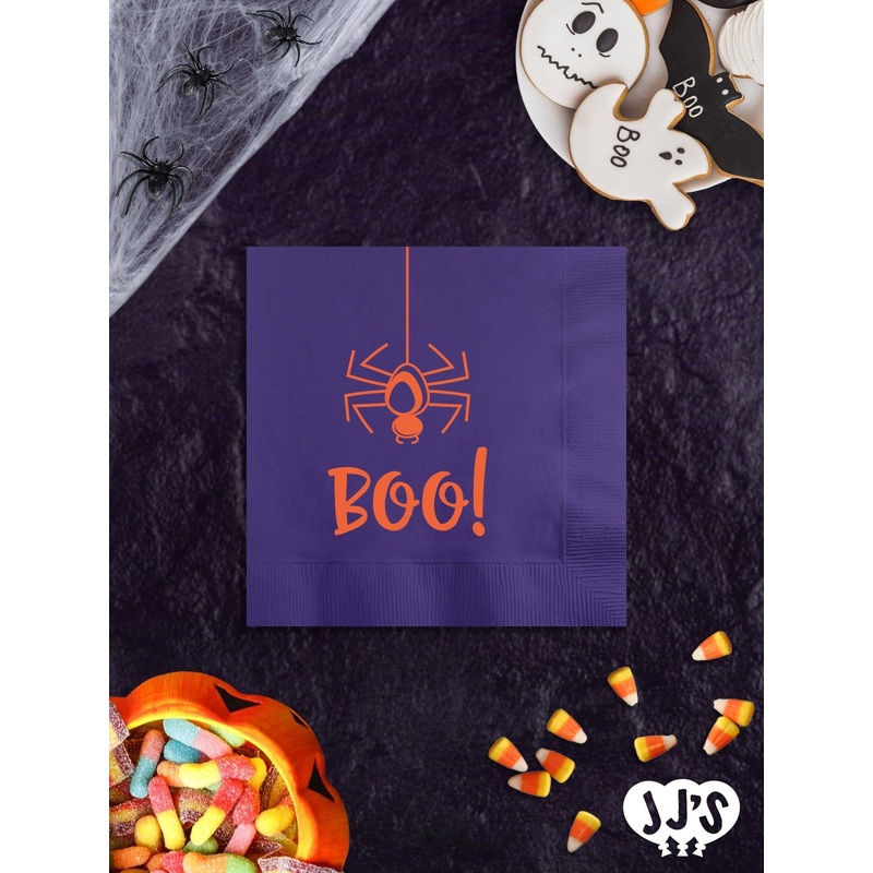 Boo Spider Personalized Halloween Napkins