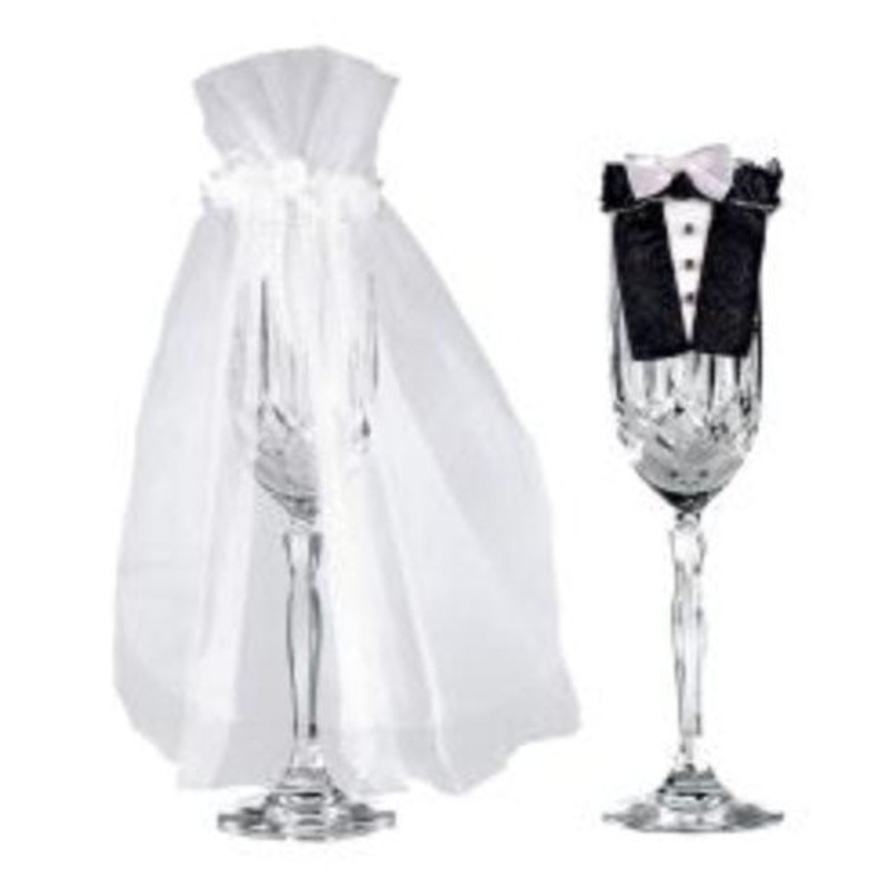 Bride and Groom Stemware