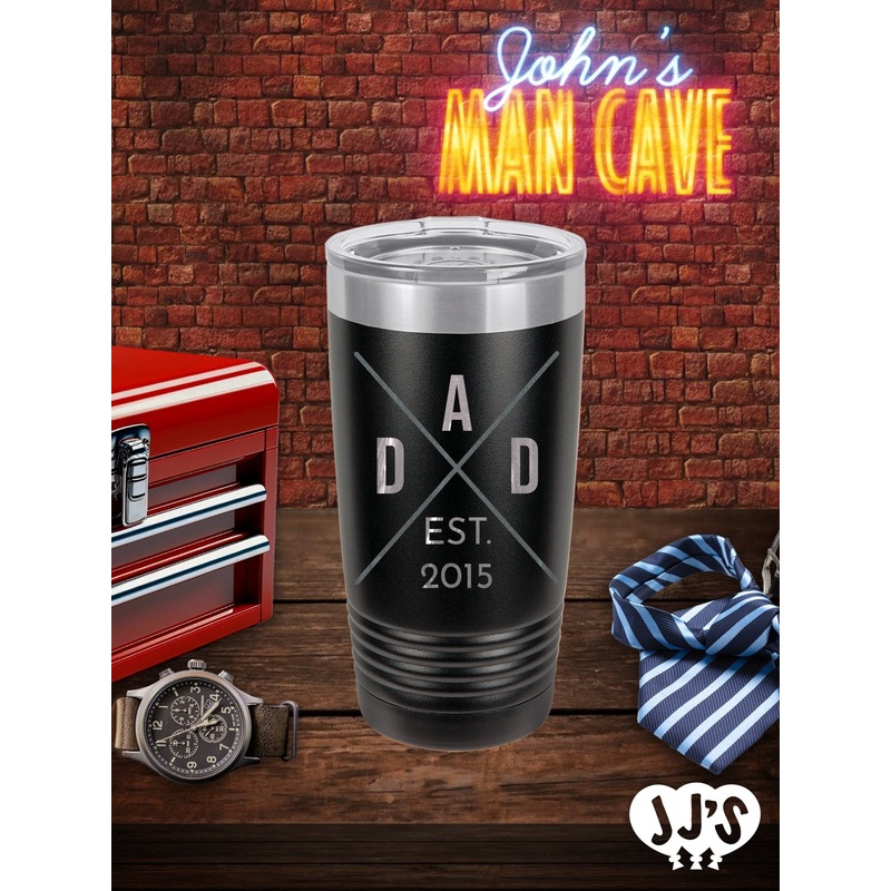 Fathers Day Tumblers: Dad Established Badge