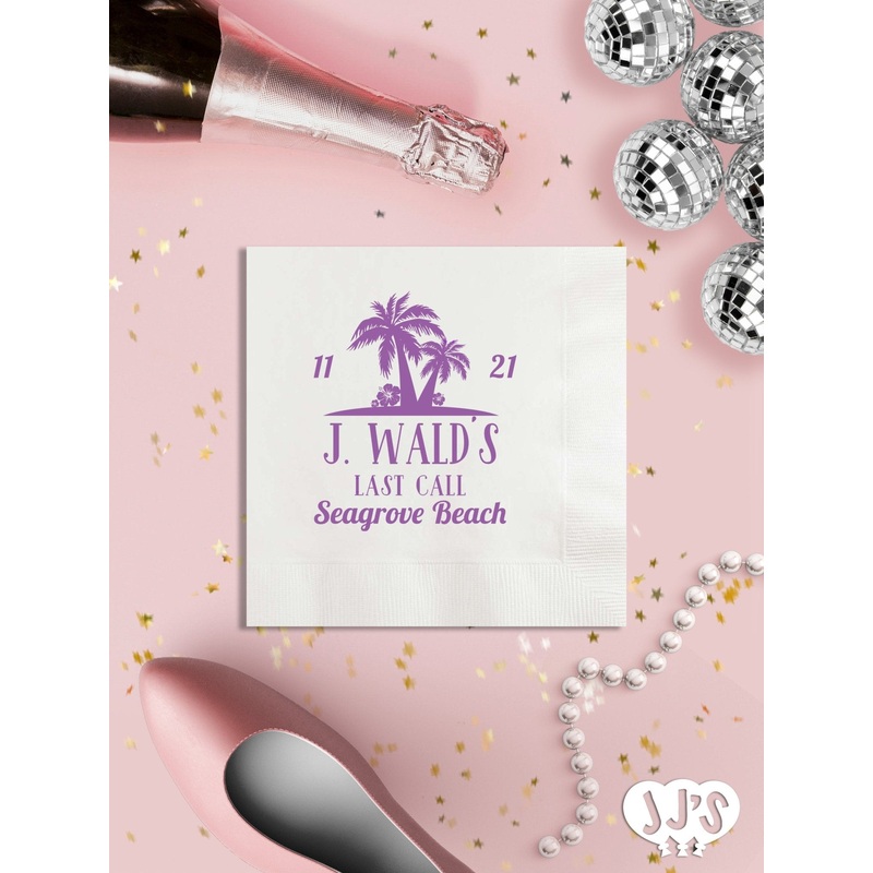 Last Call on the Beach Bachelorette Party Napkins
