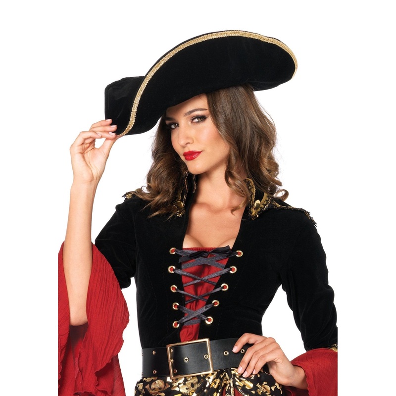 Deluxe Pirate Hat With Gold Trim