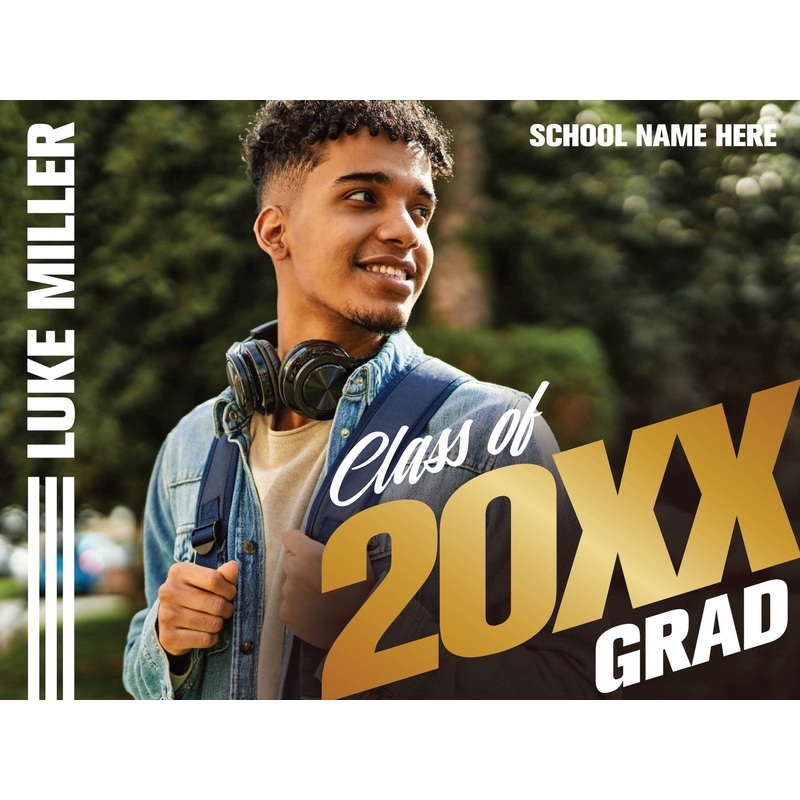 Grad Stripes Custom Portrait Graduation Yard Sign