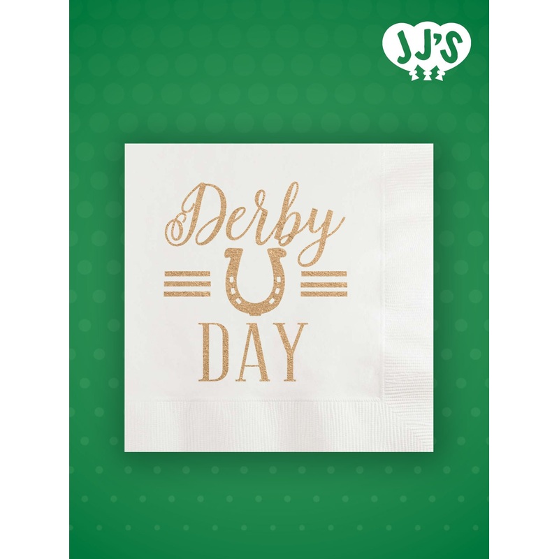 Kentucky Derby Party Custom Napkins: Derby Day Horseshoe Custom Napkins