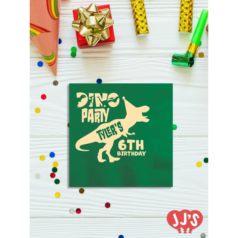 Roar and Soar Personalized Personalized Dinosaur Birthday Napkins