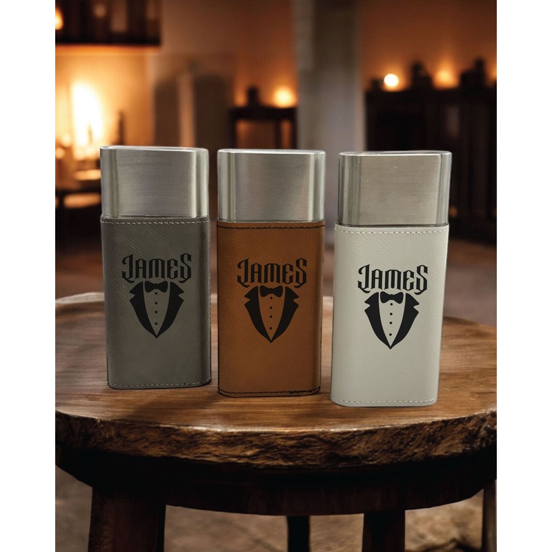 The James Tuxedo Personalized Cigar Leather Case: Groomsman Gift