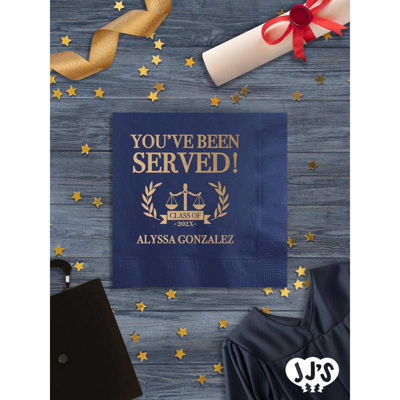 You've Been Served Law School Personalized Graduation Napkins