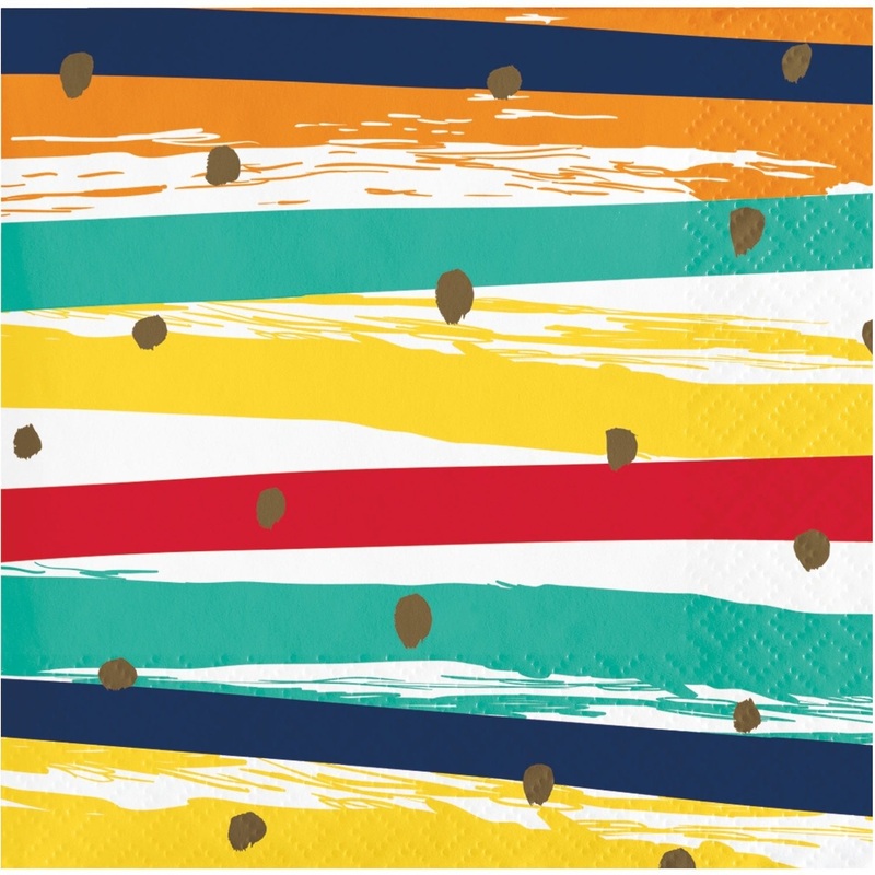 Birthday Stripes Beverage Napkins, 16ct