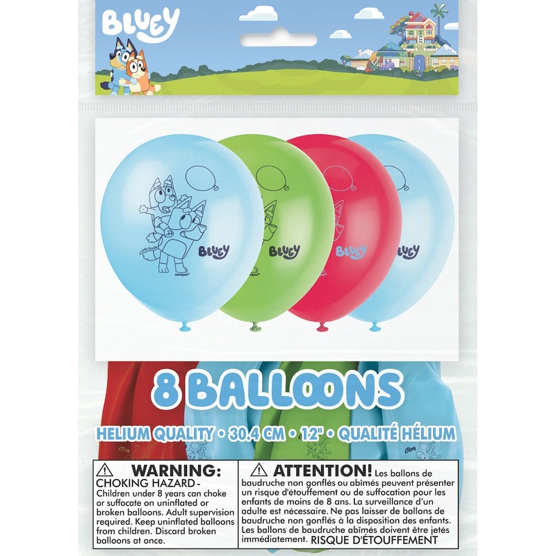 Bluey Latex Balloons 12in, 8ct