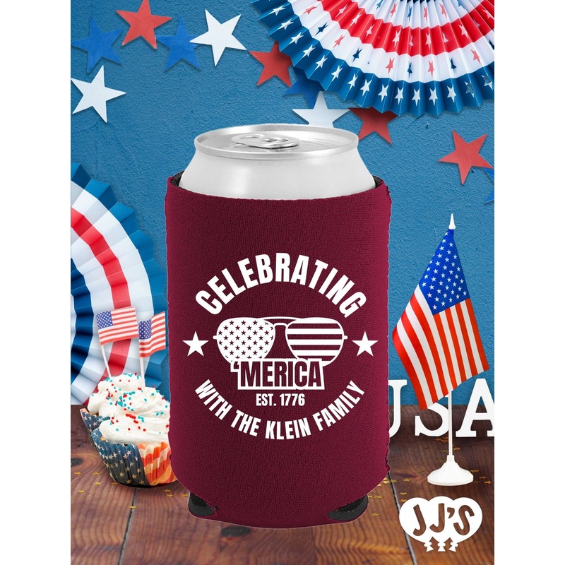 Patriotic Can Coolers: Celebrating Merica Custom Can Coolers