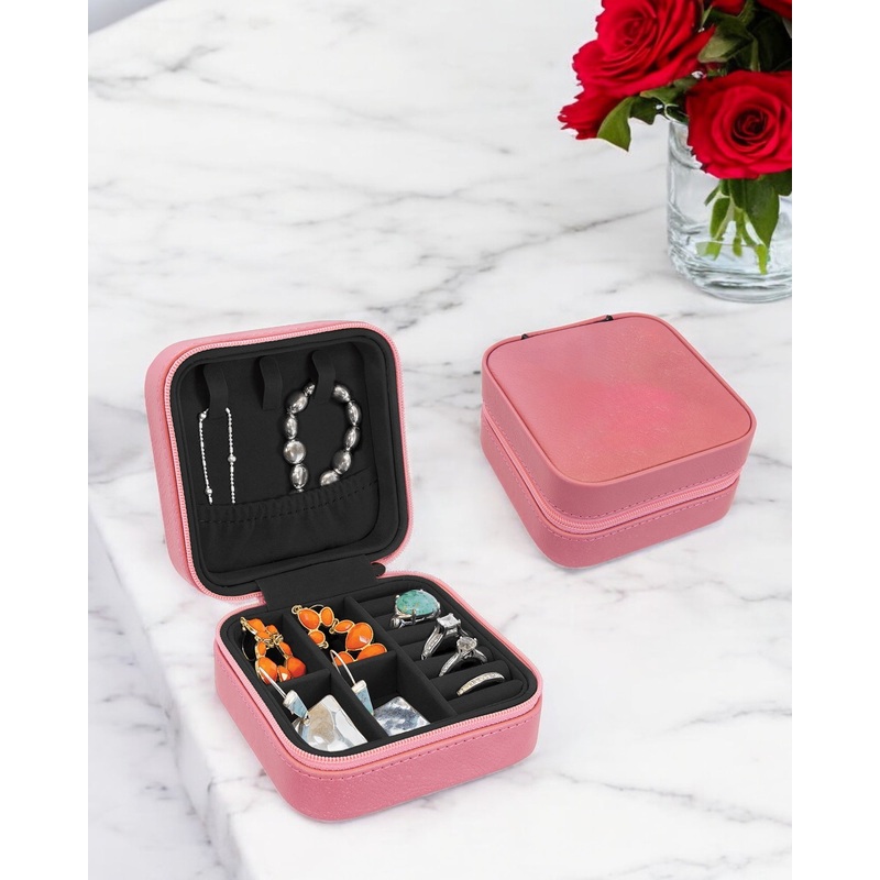 Personalized Leather Travel Jewelry Box