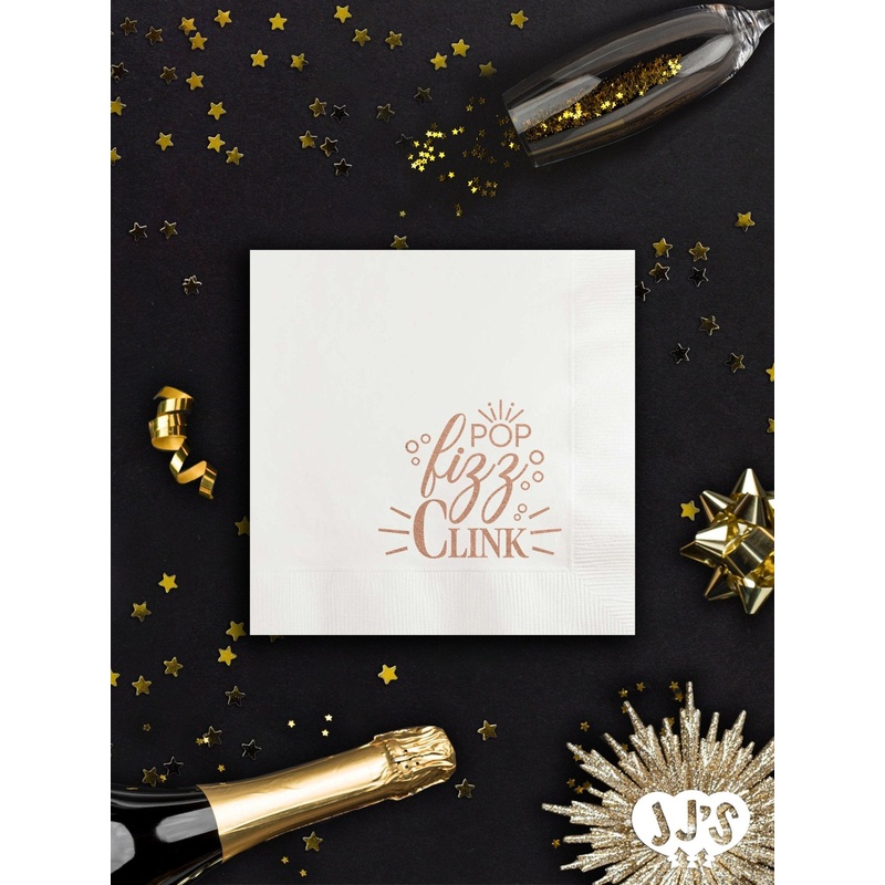 Pop Fizz Clink NYE Party Personalized Napkins