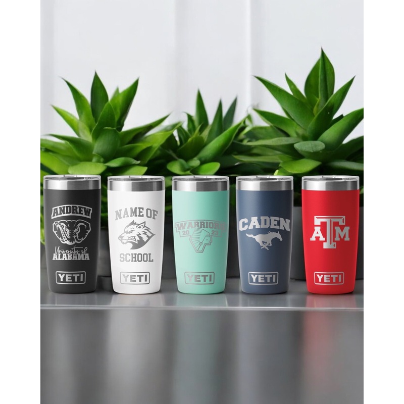 Yeti Personalized 20oz College, University or High School Graduation Laser Engraved Tumbler Gift