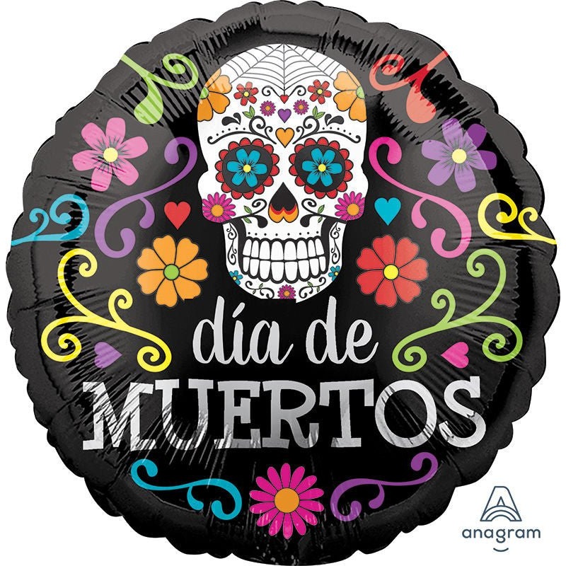 Colorful Dia De Muertos Mylar Balloon 18''