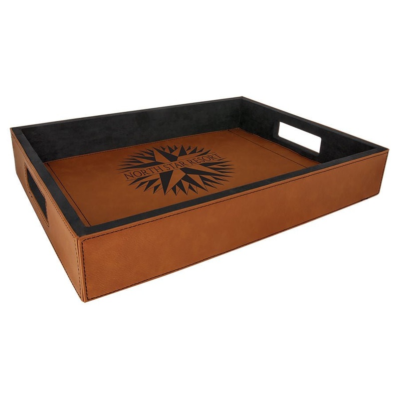 Custom Laser Engraved Leatherette Serving Tray 16" x 12"