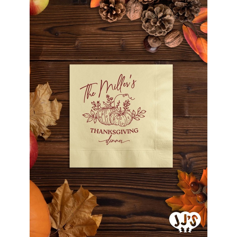 Fall Pumpkin Patch Thanksgiving Custom Napkins
