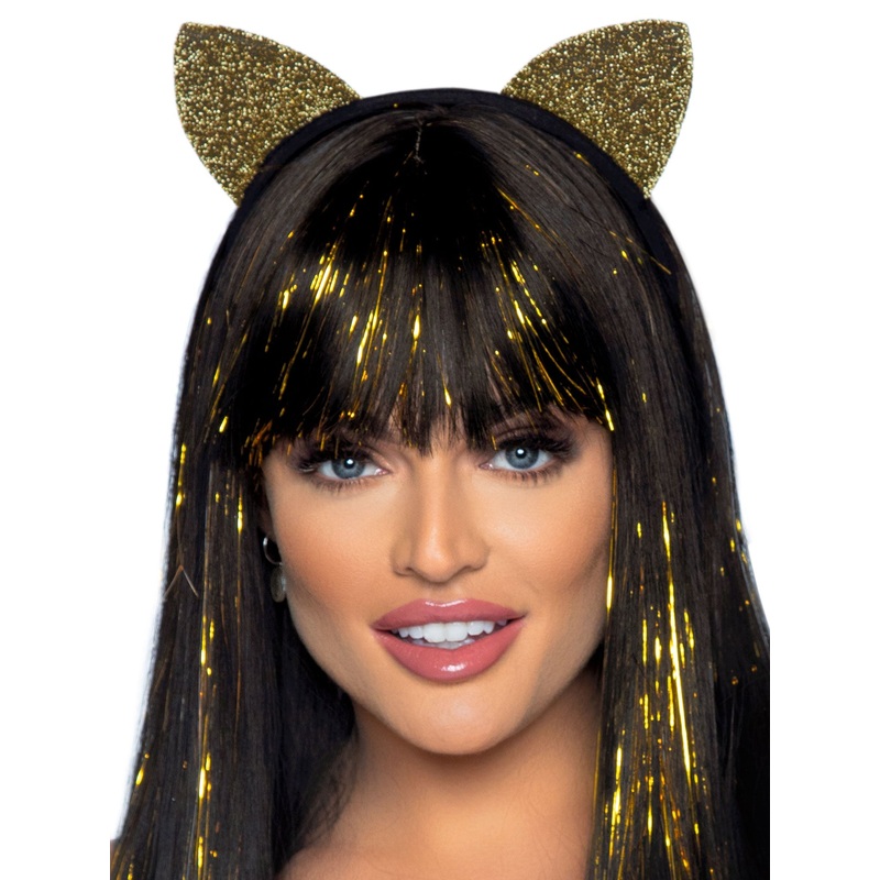 Glitter Gold Cat Ears Headband