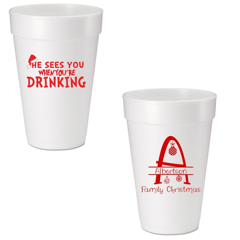 He Sees You When Your're Drinking Custom Printed Foam Cups