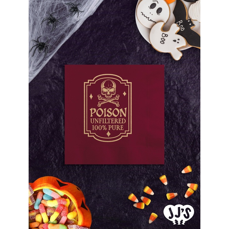 Poison Unfiltered Personalized Halloween Napkins