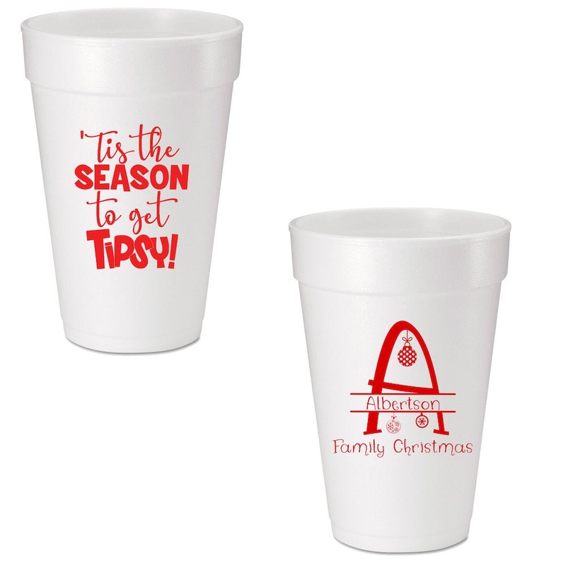 Tis The Season To Get Tipsy Custom Printed Foam Cups