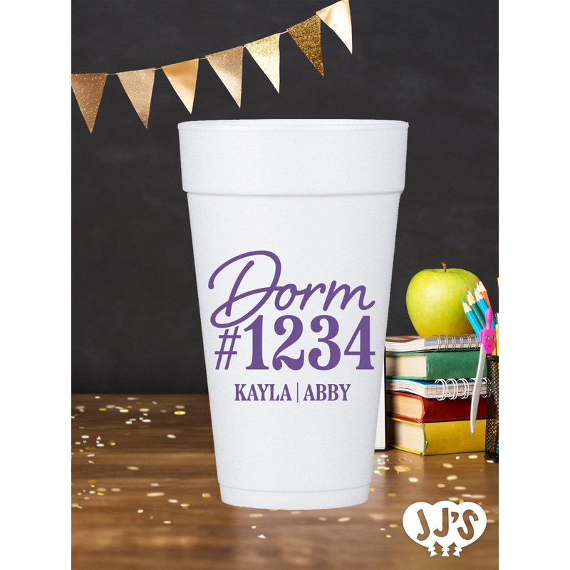 Back to School Dorm Cups: Roomies Custom Foam Cups