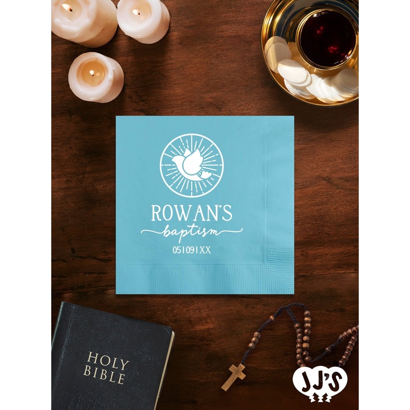 Divine Dove Baptism Custom Napkins