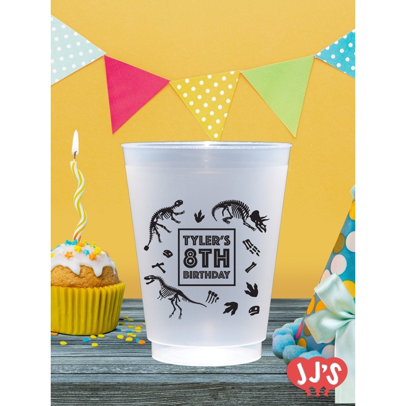 Fossil Fun Dinosaur Birthday Custom Plastic Cups
