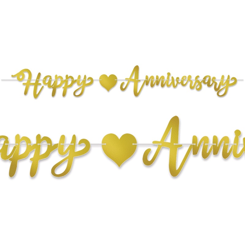 Gold Foil Happy Anniversary Banner 6ft
