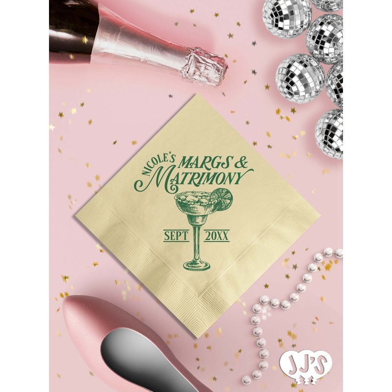 Margs and Matrimony Classic Custom Napkins