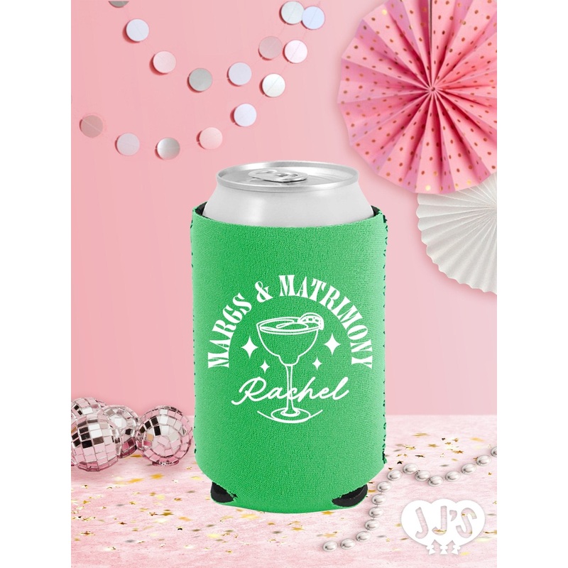 Margs and Matrimony Retro Vibes Custom Can Coolers